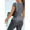 T-shirt anthracite manches courtes femme - 3