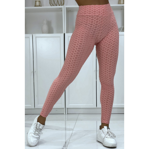 Legging taille haute matelassé rose - 2