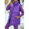 Ensemble d'hiver 3 pièces violet doudoune et jogging côteléStyle casual chic et cocooning - 7