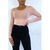 Sous pull rose en col rond et manches longues - 1