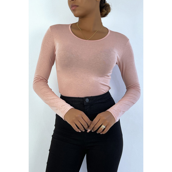 Sous pull rose en col rond et manches longues - 2