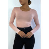 Sous pull rose en col rond et manches longues - 2