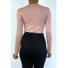 Sous pull rose en col rond et manches longues - 4