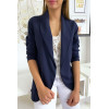 Veste Blazer marine col châle avec poches. Blazer femme 1526 - 3