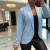 Veste Blazer turquoise col châle avec poches. Blazer femme 1526