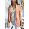 Veste Blazer rose col châle avec poches. Blazer femme 1526 - 1