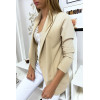 Veste Blazer beige col châle avec poches. Blazer femme 1526 - 2