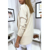 Veste Blazer beige col châle avec poches. Blazer femme 1526 - 3