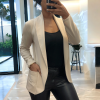 Veste Blazer beige col châle avec poches. Blazer femme 1526