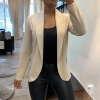 Veste Blazer beige col châle avec poches. Blazer femme 1526