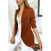 Veste Blazer cognac col châle avec poches. Blazer femme 1526 - 2