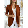 Veste Blazer cognac col châle avec poches. Blazer femme 1526 - 3