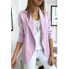 Veste Blazer violet col châle avec poches. Blazer femme 1526 - 1