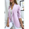 Veste Blazer violet col châle avec poches. Blazer femme 1526 - 3