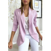 Veste Blazer violet col châle avec poches. Blazer femme 1526 - 4