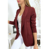 Veste Blazer bordeaux col châle avec poches. Blazer femme 1526 - 3