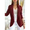 Veste Blazer bordeaux col châle avec poches. Blazer femme 1526 - 4