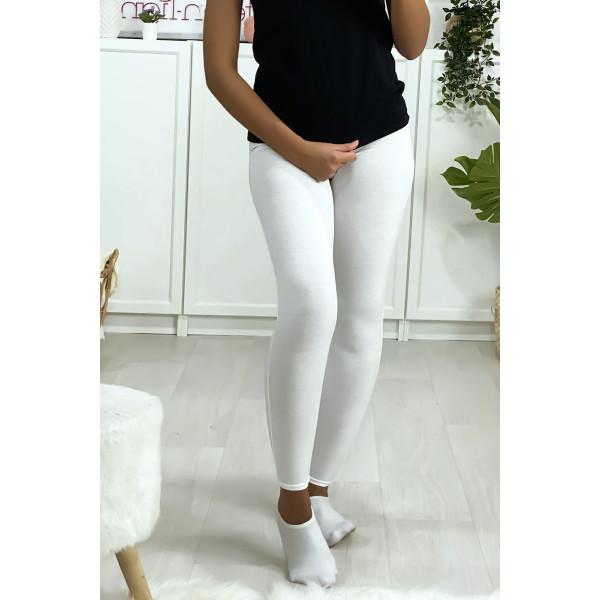 Leggings uni basique couleur blanche - 2