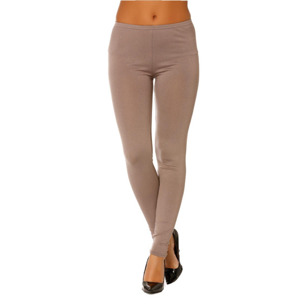 Leggings uni basique couleur Taupe  . - 2