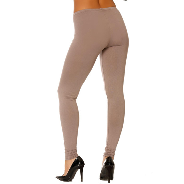 Leggings uni basique couleur Taupe  . - 8