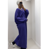 Longue robe pull over size col V violet  - 4