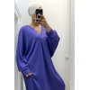 Longue robe pull over size col V violet  - 6