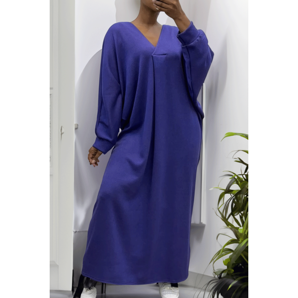 Longue robe pull over size col V violet  - 8