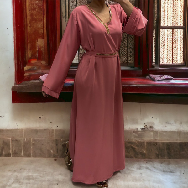 Abaya Rania corail  - 2