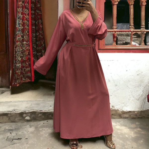 Abaya Rania corail  - 3