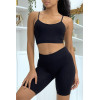 Ensemble moulant noir crop top - 1