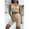 Ensemble moulant beige crop top - 1