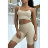 Ensemble moulant beige crop top - 4