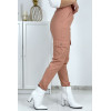 Pantalon treillis rose en strech avec poches - 2