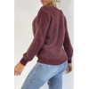 Pull cache coeur bordeaux duveteux et over size - 1