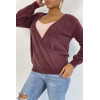 Pull cache coeur bordeaux duveteux et over size - 3