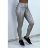 Legging gris argenté effet 3D motif Python - 3