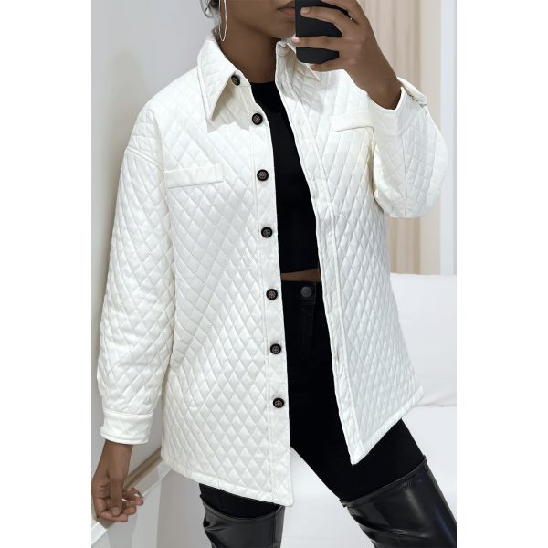 Manteau blanc matelassé - 3